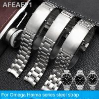 สึกเดิม □ แท่งสแตนเลสสตีลสายนาฬิกาข้อมือสำหรับ Omega Haima 300กันน้ำสวมใส่กันเหงื่อสายรัดนาฬิกาใส่สบายอุปกรณ์เสริมสำหรับผู้ชาย20มม.