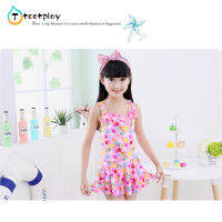 tootplay KIDS Girls CUTE Print Princess Dress Style ชุดว่ายน้ำสำหรับว่ายน้ำน้ำพุร้อน