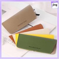 JING ใช้ได้ทุกเพศ ฝาครอบเคสป้องกัน หนังพียู ตัวป้องกันแว่นตา กระเป๋าแว่นตาอ่านหนังสือ กระเป๋าใส่แว่นตา กล่องใส่แว่นกันแดด