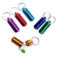 【CW】ↂ▨❖  Rings Pill Aluminum Men Drug Holder Keychain Medicine