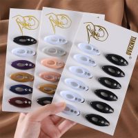 【CW】 12 Pcs Oval Rhinestones Scarf Hijab Pins Safety Pin Plastic Ladies Dressing Accessories Brooches