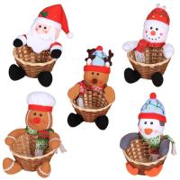 Decorative Candy Basket Snack Display Christmas Decoration Santa Claus Reindeer Snowman Design Party Favors Sugar Container for Kids Party Table Home in style