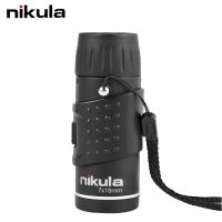 Nikula 7X18 Pocket Monocular Mini Telescope HD Long Range Spotting Scope Lll Night Vision Spyglass Teleskop for Adults Outdoor