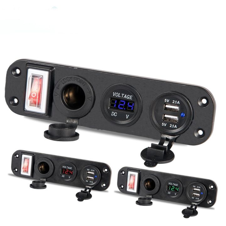 zzooi-diy-pre-wired-switch-dual-car-usb-socket-lighter-4-2a-4in1-panel-mount-socket-car-voltmeter
