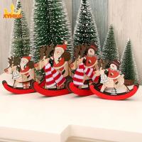 XYHKG สร้างสรรค์ 1ชิ้น ของเล่นเด็ก งานไม้ ซานตามนุษย์หิมะ ทำด้วยไม้ ต้นคริสต์มาส ของตกแต่งวันคริสต์มาส จี้คริสต์มาส ม้าโยกคริสต์มาส