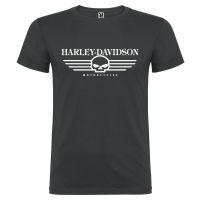 เสื้อยืดใหม่2022 Gris Fonce Motos Harley,ผ้าฝ้าย Davidson Homme S M L Xl Xxl Coton