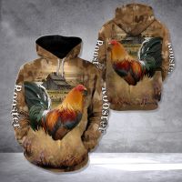 Sudadera con capucha para hombre, suéter informal con estampado 3D de animales de camuflaje y Gallo, moda de otoño, novedad de 2022