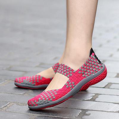 แฟชั่นสตรี ZYATS ฤดูร้อนรองเท้าถักใหม่รองเท้าลำลองแฟชั่นน้ำหนักเบาและระบายอากาศได้