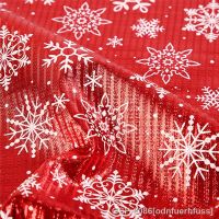 Odnfuerhuss Tecido De Linho Decoração Natal Branco Floco Neve Vermelho Elk Impressão Pano Toalha Mesa Diy Artesanal Retalhos Tecido Novo Novo