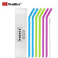 ✲ WALFOS Silicone Straw Free Cut Extra Long Reusable Big Sizes Flexible Bendable Straws For Large Water Bottles 14.5 Inch