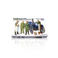 ={ Tamiya 35247 135 Feldkuche เยอรมัน Kitchien ทิวทัศน์รูปแบบการชุมนุมอาคารชุดงานอดิเรกของเล่นพลาสติกสำหรับผู้ใหญ่ DIY