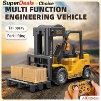 ouYunTingM √Choice 2.4Ghz Rc Car Forklift Truck Engineering Cranes Liftable Spray Simulated Sound Childrens