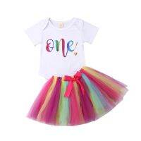 Citgeett Summer Toddler Baby Girls One 1st Birthday Romper Tutu Skirt Colourful Cute Outfits Set  by Hs2023