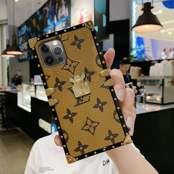 lv brown square case iphone 14