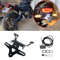 ☋สำหรับฮอนด้า CBR650R CB650R 2019 2020 2021ที่ติดท้ายที่จับยึดป้ายทะเบียนรถ CBR 650 R พร้อมอุปกรณ์เสริมมอเตอร์ไซค์ไฟ LED