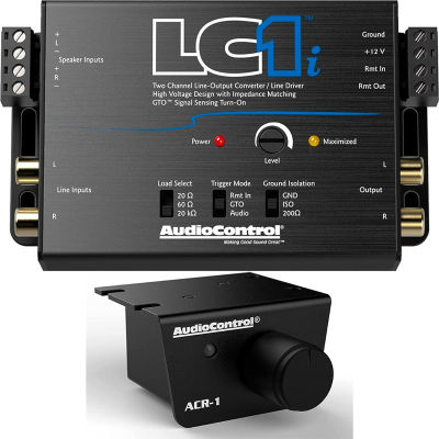 AudioControl LC1i Active 2-Channel Line Driver/Output Converter with Impedance Matching with AudioControl ACR1 Remote for Audio Control Processors