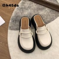 Ladies Shoes 2022 New Japanese R Big Toe Shoes Thick Bottom One Pedal Muller Shoes Baotou Half Slippers Womens Outer Wear