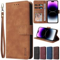 ZZXX Leather Wallet Phone Case For iPhone 14 13 12 11 Pro Max XS Max XR X SE2022 8/7//6/6S Plus Flip Card Slot Phone Case Cover