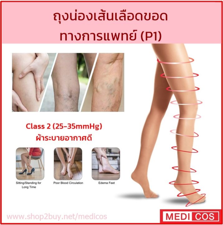 medicos-ถุงน่องรักษาเส้นเลือดขอด-class2-แรงดัน-23-32mmhg-แบบเต็มตัว-คลุมเท้า-p1