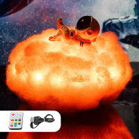 Resin Astronaut Home Decoration White Cloud Lamp Remote Control Night Lamp USB Bedside Lamp Atmosphere Lamp Kids Creative Gift