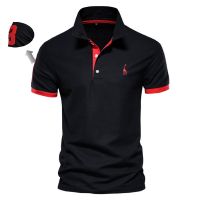 AIOPESON Embroidery 35 Cotton Polo Shirts for Men Casual Solid Color Slim Fit Mens Polos New Summer Fashion Brand Men Clothing