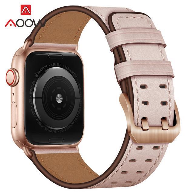 สายหนังวัวแท้สำหรับ-apple-watch-iwatch-7-6-5-4-3-2-se-38mm-42mm-41mm-40mm-44mm-45mm-stainless-steel-buckle-band