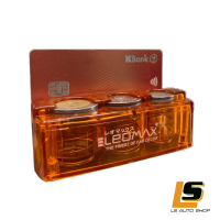 LEOMAX [ที่ใส่เหรียญ 2in1 สีส้มใส] -  กล่องใส่เหรียญ-หนีบนามบัตร รุ่นสปริง พร้อมที่หนีบบัตร 2in1 รุ่น CH-1146 (กล่องสีส้มใส)