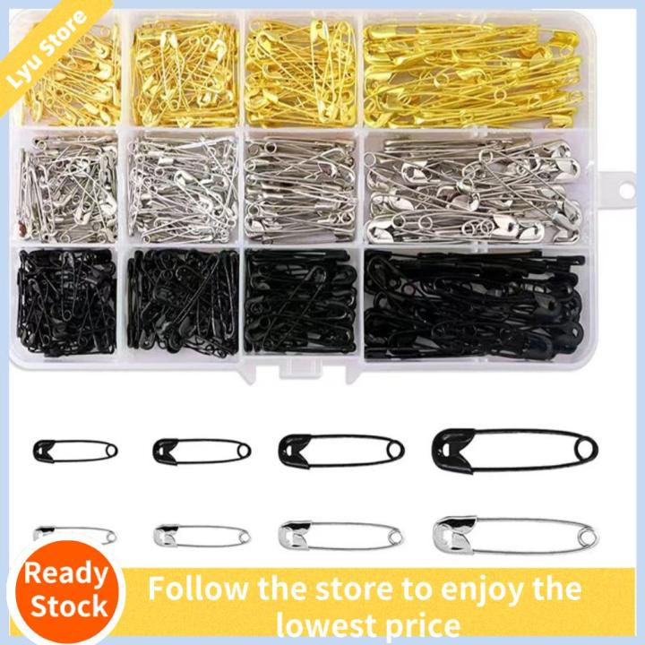 120pcs Metal Safety Pins with Transparent Box, 0.75inch/19mm Mini Colored  Sewing Safety Pins Blanket Pins Stainless Steel Safety pins for Clothes