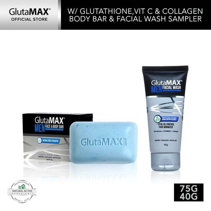 Glutamax Men Body Bar Facial Wash Skin Care Sampler W Glutathione Collagen Lazada Ph 5556