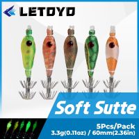 [HOT LIAXLLWISAAZH 534] LETOYO 5Pcs 60Mm 3.3G Mini Squid Tataki Soft Jigs Fishing Lure Octopus Cuttlefish Jig เหยื่อประดิษฐ์ตกปลาทะเลซิลิโคน Lure