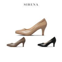 SIRENA รองเท้าหนังแท้ ส้น 3 นิ้ว รุ่น BELLE สีดำ สีโอวัลติน สีเบจ | รองเท้าคัชชูผู้หญิง