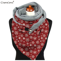 Christmas Hats Santa Snowman Graphic Women Scarf Warm Scarves Women Winter Pashmina Neck Wraps Shawls Stole Poncho Neck Warmers