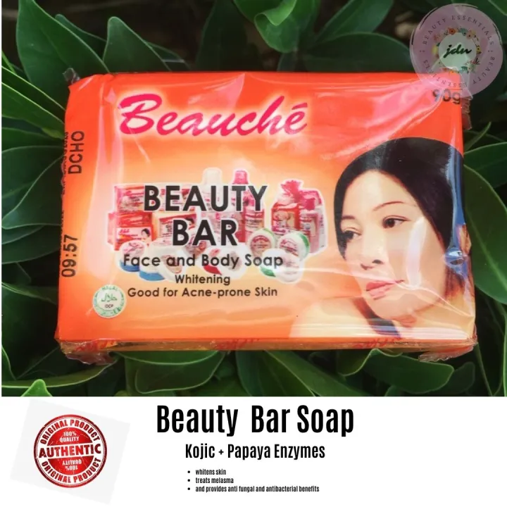 BEAUCHE BEAUTY BAR FACE & BODY SOAP (90G), W/ PAPAYA ENZYME, WHITENING