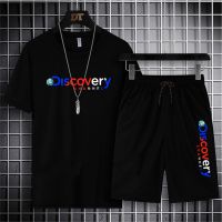 Traje de verano Discovery para hombre, pantalones cortos deportivos, pantalones transpirables, camiseta de entrenamiento de competición de fitness, conjuntos de pantalones cortos de baloncesto