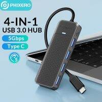 【LZ】♗¤✱  PHIXERO 4 Port 5Gbps USB 3.0 HUB Tipo C Multi Splitter Adaptador de Expansão OTG Alta Velocidade Para Macbook Pro PC Computador Acessórios