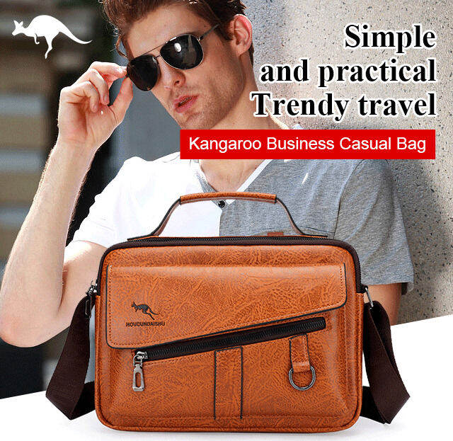 viviqueen Kangaroo Cracked Pattern Business Casual Messenger Bag
