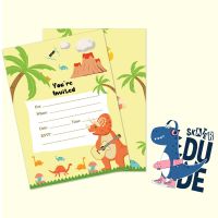 Cartoon Animals Dinosaur Dino WILD ONE Happy BIRTHDAY Party Greeting Invitation Cards Paper Card Baby Shower Party Decorations