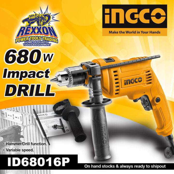 INGCO SUPER SELECT 680W Impact Drill ID68016P Rexxon Power Tools ...