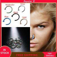 POPULAR X 3/5/10PCS 8mm แฟชั่น คลิปออน ใส่ห่วง ไม่เจาะ เครื่องประดับร่างกาย ห่วงจมูก แหวนจมูก