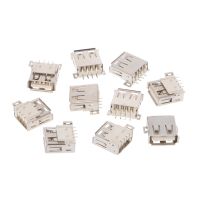 10 Pcs USB Type A ขั้วต่อตัวเมีย4ขา180องศาซ็อกเก็ต SMD Surface Mount