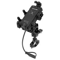 Motorcycle Phone Holder 15W Wireless Charger QC3.0 USB Charging Stand 360 Rotation Bike Handlebar Mount Smartphone Bracket