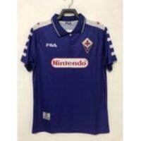 2022 2023 ล่าสุด เสื้อกีฬาแขนสั้น ลายทีมชาติฟุตบอล Fiorentina Casa EDDO 1998/1999 ชุดเหย้า สไตล์เรโทร