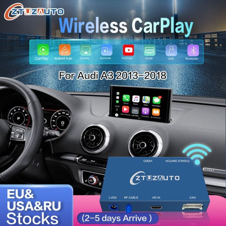 apple-ไร้สาย-carplay-android-auto-interface-สำหรับ-audi-a3-2013-2018ฟังก์ชั่นการเล่นบนรถด้วยการเชื่อมต่อกระจก-airplay
