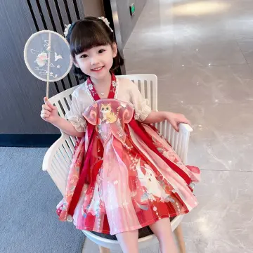 Girls ancient Chinese clothing season Chinese style childrens clothing baby  Ru skirt long sleeve childrens Tang clothing super fairy ancient style