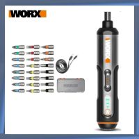 Worx 4V ไขควงไฟฟ้าไร้สายอัจฉริยะใน WX240ชุดสกรูไฟฟ้าขนาดเล็ก USB ที่จับชาร์จได้พร้อมสว่าน26ชุดบิต