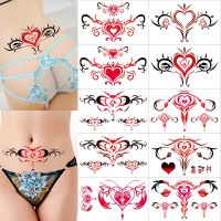 【YF】 10pc/Lot Tattoo Stickers Sexy Female Red Heart Pattern Fake on Waist Body Art Waterproof Durable Temporary Sticker