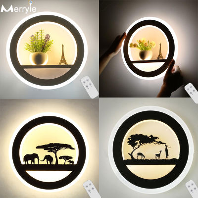 Modern Home LED Bedside Wall Lamp Acrylic Interior Sconce Wall Mount Light Wireless Remote Control Decor Bedroom Living Room