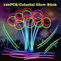 【CW】 100Pcs Fluorescence Sticks Supplies Necklace Concert Colorful Lights