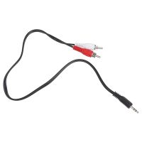 【CW】 Gold Plated Coaxial Aux Cable 0.5M 3.5mm Jack To 2 RCA Audio Cables 3.5 Male For Laptop TV DVD Amplifier