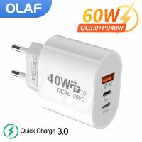 【Super Like】 เครื่องชาร์จ Olaf USB C 60W ระบบชาร์จเร็ว3พอร์ตแบบโทรศัพท์มือถือพลังงานอะแดปเตอร์สำหรับ Samsung Xiaomi QC3.0 iPhone